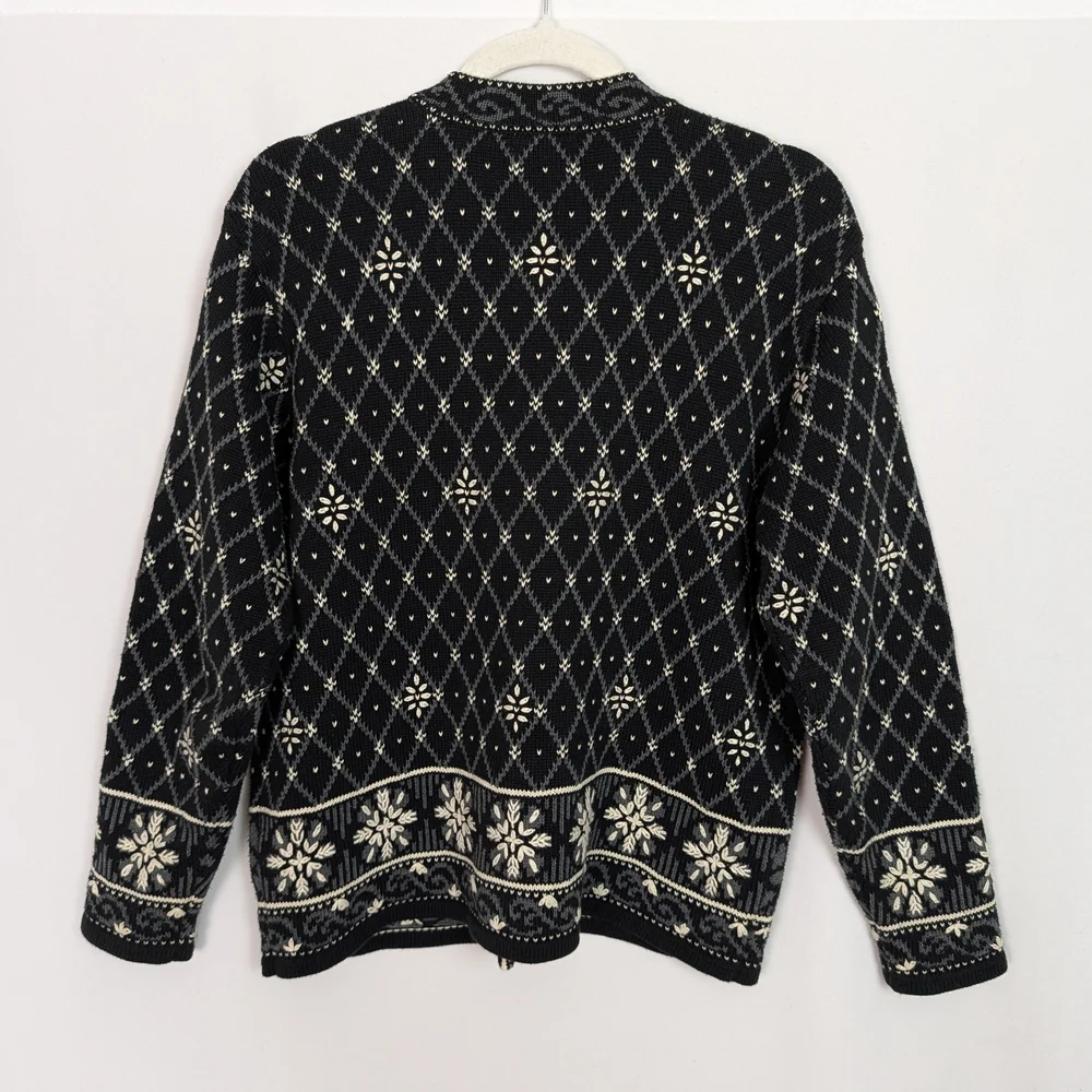Talbots Nordic Fair Isle Knit Cardigan M - Picture 2 of 9